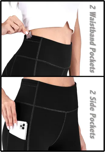 Vista 3 de IUGA Bootcut Yoga Pants for Women with Pockets High Waisted Workout Pants Tummy Control Bootleg Work Pants for Women