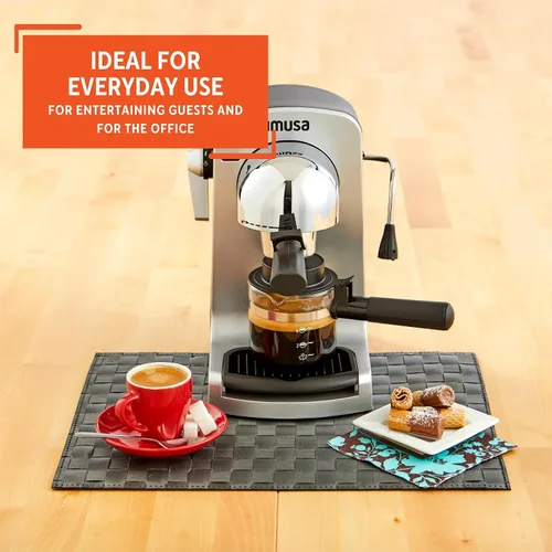 Vista 8 de IMUSA Cafetera eléctrica para Espresso y Cappuccino Bistro de 4 tazas, plateado