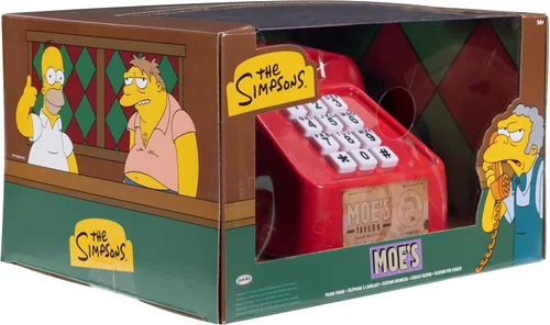 Vista 8 de Disney El teléfono de broma de los Simpsons Moe, cuenta con el icónico teléfono de la taberna de Moe, más de 10 llamadas de broma y frases