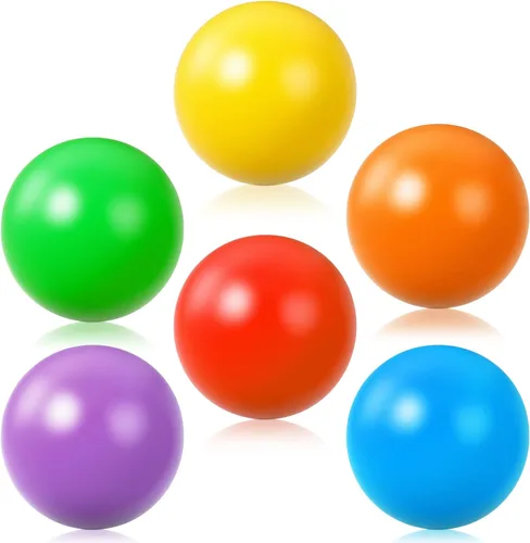 Vista 7 de Civaner 6 bolas de repuesto de plástico multicolor pequeñas, bulldozer popper, bolas de juguete de 1.75 pulgadas, suaves a prueba de aplastamiento