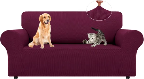 Vista 14 de LURKA Fundas elásticas para silla y sofá de 1 pieza, Fundas para sofá con protector elástico en la parte inferior para niños y perros