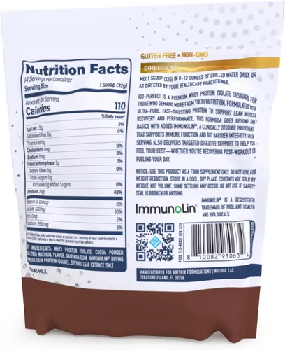Vista 2 de NuEthix Formulations ISO perfecto con soporte digestivo (chocolate, 14 porciones)