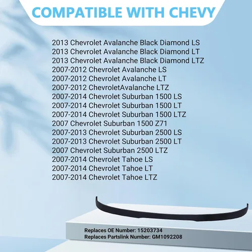 Vista 6 de Perfit Liner - Cenefa de parachoques delantero para Chevy Avalanche Tahoe 2007-2014 Compatible con Chevy Avalanche Tahoe Suburban 1500 2500 2500