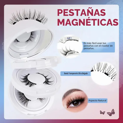 Vista 8 de Mayhug Pestañas magnéticas 3 pares con aplicador y rizador, kit