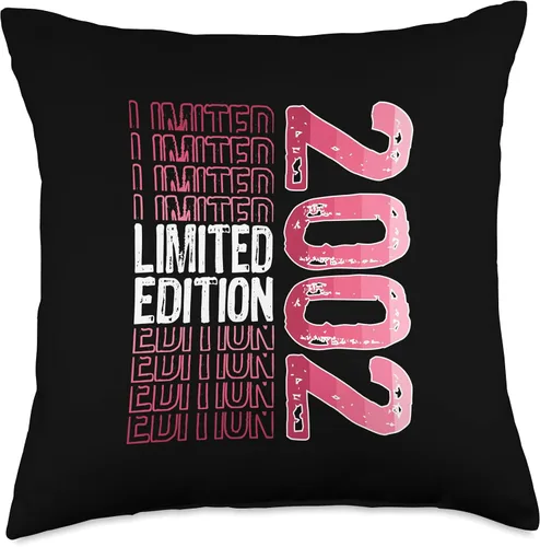 Vista 4 de Limited Edition Vintage 2002 Retro Birthday Throw Pillow