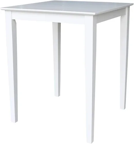 Vista 9 de IC International Concepts Mesa de comedor con parte superior de madera maciza, 30 pulgadas de alto, negro