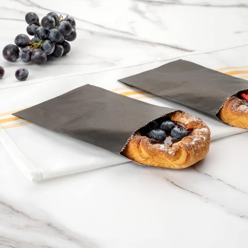 Vista 11 de Restaurantware Bag Tek - Bolsas de sándwich de 7 x 5 pulgadas, 100 bolsas de panadería a prueba de grasa, desechables para microondas, papel negro