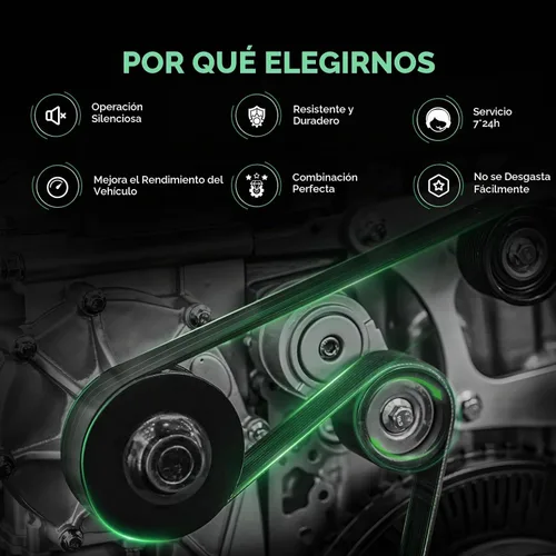 Vista 5 de AUQDD 38102 Tensor de Correa con Polea Ranurada (Para V6 4.0L) Compatible con 96-97 Ford Aerostar, 93-00 Explorer, 94-00 Ranger / 94-00 Mazda B4000