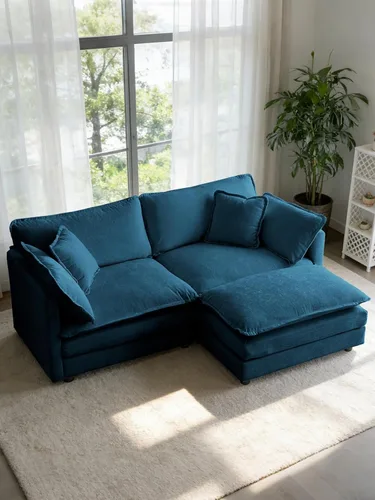 Vista 10 de Sofá modular de gran tamaño, sofá grande en forma de U con asiento profundo, sofás de nube de felpilla para sala de estar, sofá modular convertible
