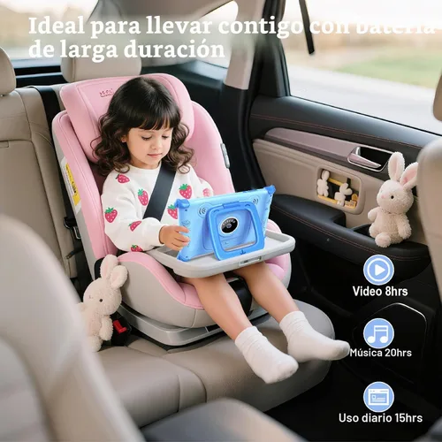 Vista 6 de Trayoo Kids Tablet, 7IN Toddler Tablet for Kids with 32GB ROM, Shockproof Case, Education Apps Pre-Installed, Parental Control, WiFi, Netflix Azul
