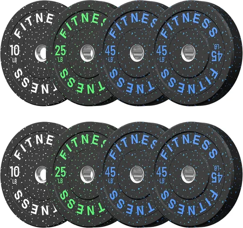 Vista 28 de HANDBODE 2-Inch High-Bounce Bumper Plates, Olympic Weight Set, 10-650 lb