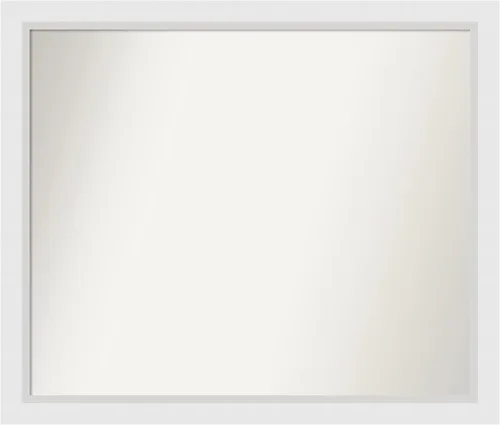 Vista 84 de Amanti Art Espejo de baño blanco para sobre el fregadero, 24 x 26 pulgadas, espejo rectangular blanco y blanco, marco de madera contemporáneo