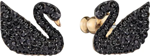Vista 4 de Swarovski Iconic Swan Jewelry Collection Rose Gold Tone Finish Black Crystals