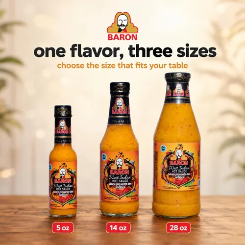 Vista 6 de Baron Salsa picante de las Indias Occidentales, botellas de 5.5 onzas, paquete de 3