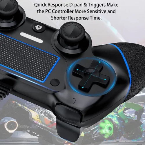 Vista 4 de DIANVEN Wired Controller for PS4 Controller Wired for Sony Playstation 4ProSlim and PC Windows 111087 with Double Vibration and Motion Motors, Wired