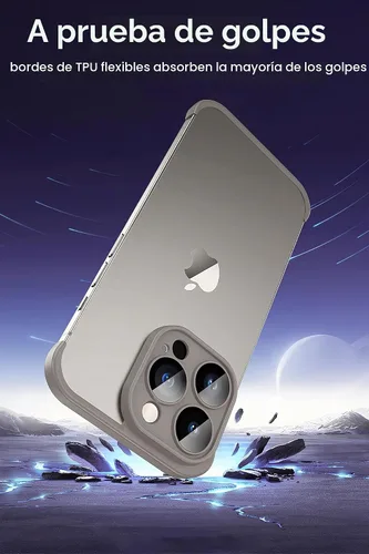 Vista 5 de LEKEVO Funda sin marco para iPhone 15 Pro Max con protector de lente de cámara, funda delgada de TPU suave a prueba de golpes, carcasa minimalista