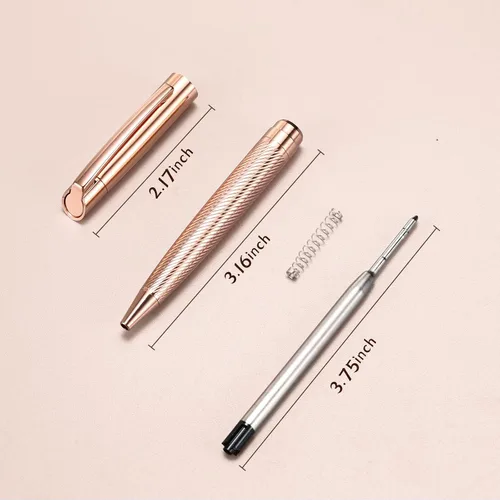 Vista 6 de Bolígrafo con caja de regalo, bonito bolígrafo retráctil para hombres y mujeres, suministros escolares de oficina y negocios, recargable, tinta