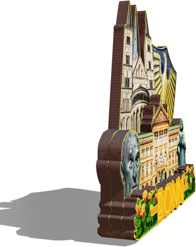 Vista 2 de Bonn Alemania - Imán de madera 3D para nevera, recuerdos coleccionables, decoración hecha a mano