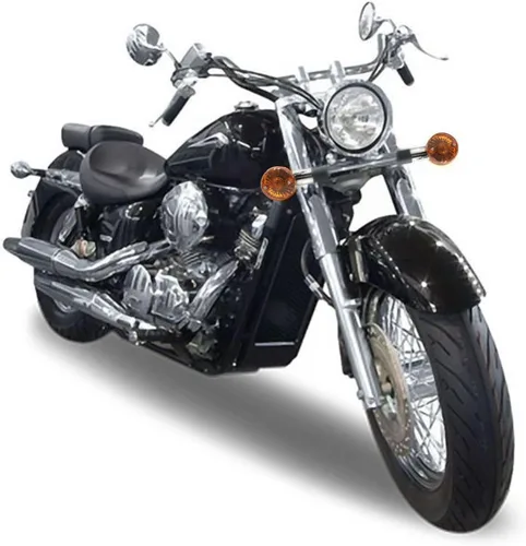Vista 7 de 4 piezas de luces direccionales universales para motocicleta, intermitentes delanteros y traseros, compatibles con motocicletas Yamaha, Honda, Ámbar