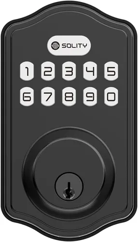 Vista 6 de Solity Cerradura de Perno Digital Inteligente, Entrada sin Llave, Bloqueo Automático, 100 Códigos Personalizados, Fácil Instalación, Teclado