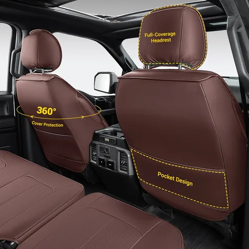 Vista 3 de OASIS AUTO Fundas de asiento personalizadas para Chevy Silverado GMC Sierra 1500 2500HD 3500HD 2014-2018 (tripulación, cabina doble y extendida)