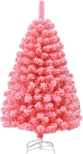 Vista 19 de GOFLAME Árbol de Navidad artificial de 4 pies con soporte de metal plegable