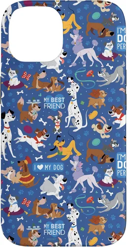 Vista 4 de Disney Funda para iPhone 17 con texto en inglés «Dogs I Love My Dog», color azul