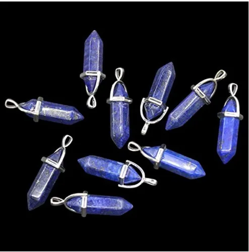 Vista 5 de 1 collar con colgante de bala de piedra preciosa natural, piedra de cristal curativo, cuarzo, reiki, chakra, energía de roca de 18 pulgadas, joyería
