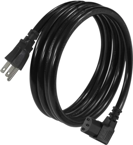 Vista 14 de Cable de alimentación de computadora en ángulo recto de 1 pie, enchufe NEMA 5-15 a cable de alimentación IEC C13, cable de alimentación universal