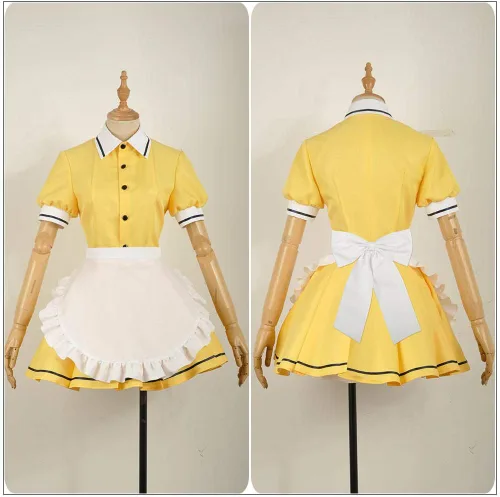 Vista 3 de S Kaho Hinata - Disfraces de cosplay de sirvienta azul, vestido de Lolita, uniformes, falda para adultos, escuela, niña, carnaval, fiesta