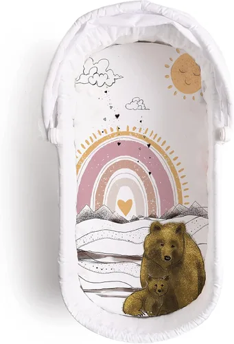 Vista 2 de JumpOff Jo - Sábana bajera hipoalergénica para bebé niño y niña - Rectangular, compatible con reloj de arena y cuna ovalada, suave, transpirable