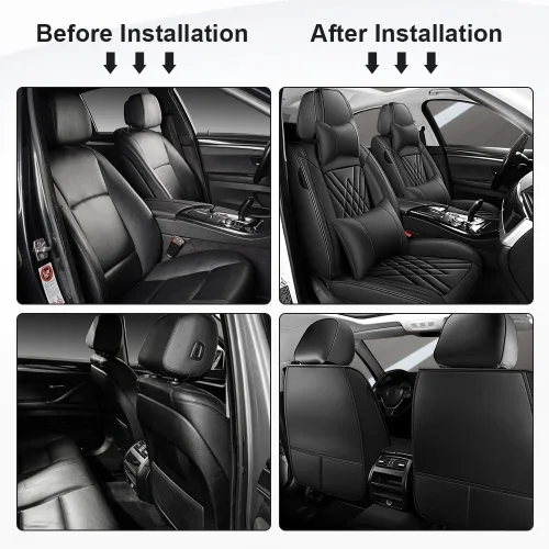 Vista 7 de Fundas de Asientos Compatibles con Toyota Corolla 2015-2026 Funda de Asiento de Automóvil de Cuero, Elegante Impermeable Transpirable Fácil