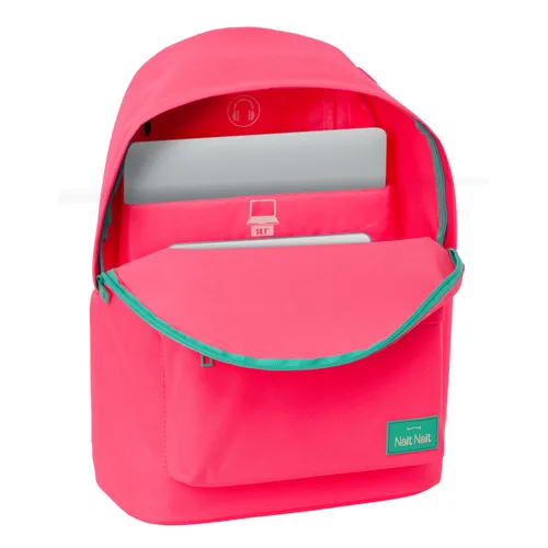 Vista 4 de Mochila para Portátil Nait Nait Fluor Rosa 31 x 41 x 16 cm