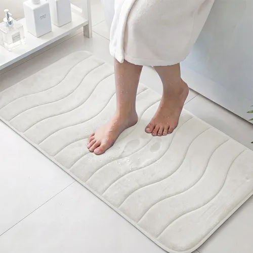 Vista 49 de Flamingo P Alfombra de Baño de Espuma Viscoelástica Tapetes de Baño Alfombra Antideslizante Absorbente de Agua para Ducha, 24x17 pulgadas, Verde Aqua
