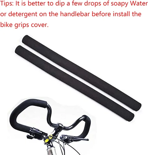 Vista 2 de Xafissy - 1 par de empuñaduras de espuma para manillar de bicicleta, cubierta flexible para manillar de bicicleta, cubierta flexible para manillar