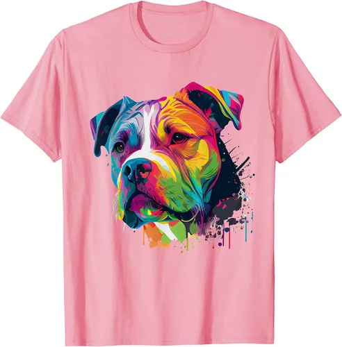 Vista 111 de Colorful American Bulldog American Bully Men Women T-Shirt Asphalt Grey