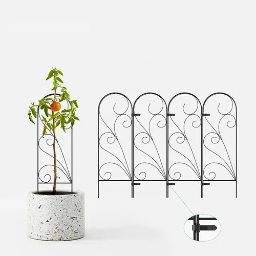 Vista 4 de Zhongma Paquete de 4 enrejados de metal de 24 pulgadas para plantas en macetas que trepan, interior y exterior, enrejado de soporte para plantas