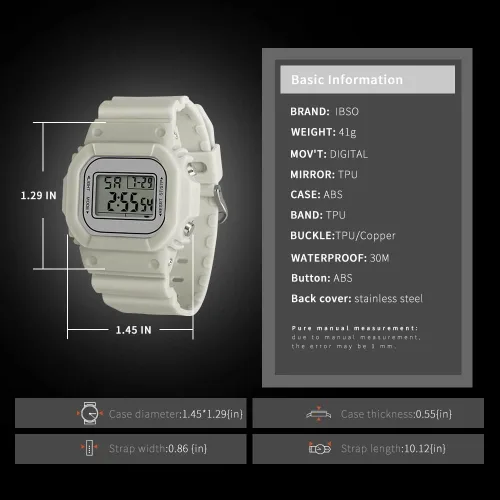 Vista 7 de Digital Watch for Men Women Waterproof Outdoor Military Sports Timer Multifunctional Wristwatch Classic Design Easy to Set and Read Alarm Stopwatch