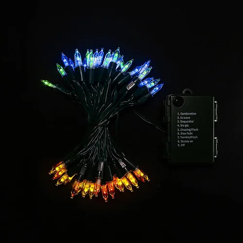 Vista 8 de MULTI-SPARKING - Luces de Halloween operadas con batería - 50 luces LED mini moradas para árbol pequeño, corona, manualidades, decoración