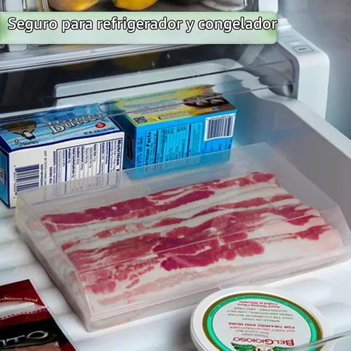 Vista 3 de Home-X Bacon Saver - Recipiente hermético de plástico para tocino, sin BPA, apto para lavavajillas, recipiente de almacenamiento de tocino a prueba