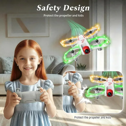 Vista 12 de A ALPHA Drone para niños con cámara 720P, juguete Quadcopter con luces LED
