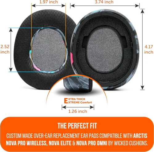 Vista 5 de WC Freeze Nova Pro Wireless - Almohadillas para Arctis Nova Pro Wireless y Negro de los 90