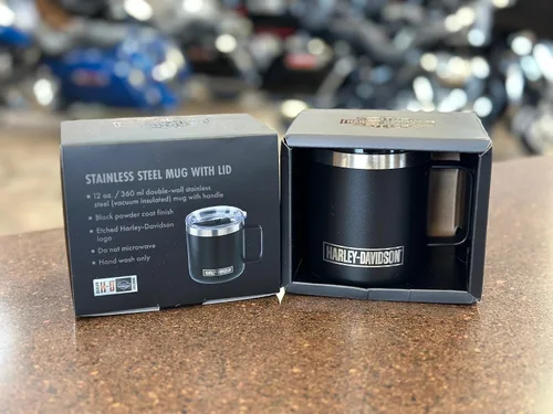 Vista 8 de Harley-Davidson Taza de café de viaje taza de acero inoxidable con protector de barra de tapa