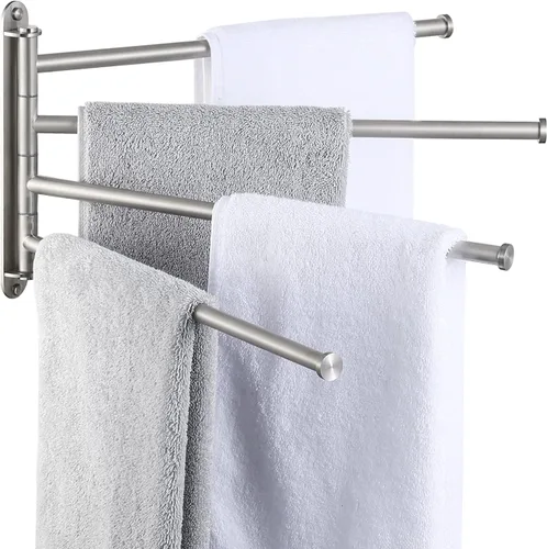 Vista 14 de KES Barra de Toallas para Baño de 13.8 Pulgadas, Montaje Basculante, Brazo Extensible, Soporte de Pared de 2 Brazos, Acero Inoxidable SUS304