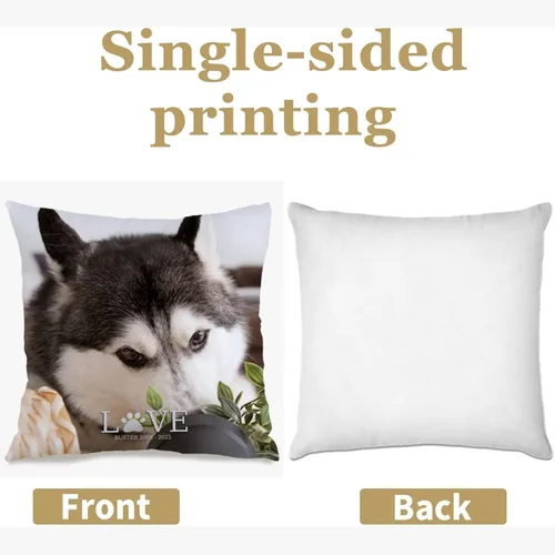 Vista 2 de Custom Pillow Case Printed with a Single Photo and Custom Text Creating a Stylish Decorative Cushion Suitable for Home use While Bringing Meaningful