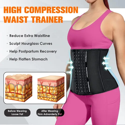 Vista 3 de YADIFEN Corset Waist Trainer for Women, Latex Waist Cincher Workout Body Shaper Breathable Girdle Sport Belt