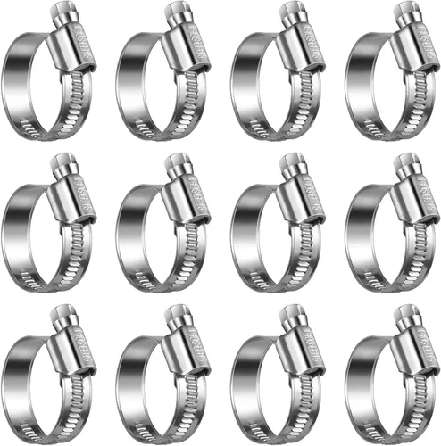 Vista 12 de Abrazaderas de manguera de engranaje helicoidal de acero inoxidable antideslizantes 3/8 a 5/8 "(0.394-0.630 in) SAE Size 4, 5/16"Hex Head, Soft