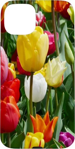 Vista 9 de Funda botánica para iPhone 17 con flores coloridas y tulipanes para amantes de las plantas