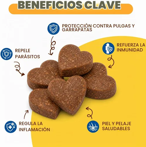 Vista 5 de Prevención natural de pulgas y garrapatas masticables para perros, tratamiento de pulgas y garrapatas para perros, 180 masticables suaves