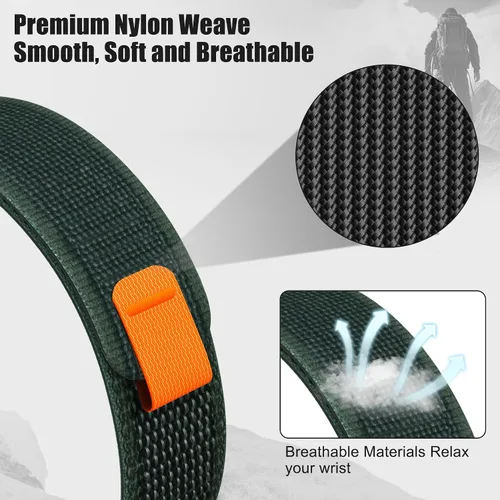 Vista 4 de ANCOOL Correa compatible con Garmin Fenix 7X/6X/5X, correas de nailon de fácil ajuste de 1.024 in para Garmin Fenix 3/5X Plus/6X Pro/Tactix